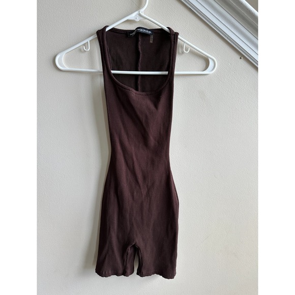 Naked Wardrobe brown "snatched" romper, size XS - Picture 1 of 7
